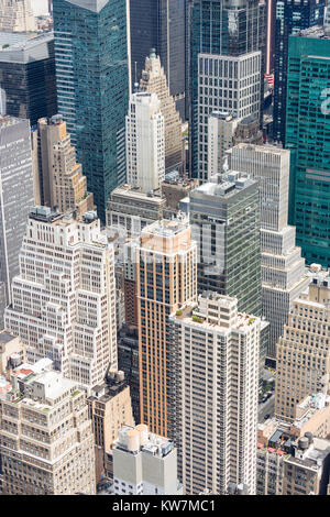 Manhattan Skyscraprers Vista Aerea, NYC, STATI UNITI D'AMERICA Foto Stock