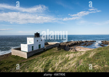 Tramonto al faro Bamburgh Northumberland Foto Stock