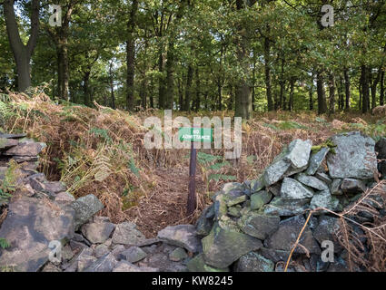 Nessun segno di ammissione all'interno di Glenfield Lodge Park, Leicestershire, East Midlands UK Foto Stock