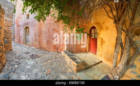 Monemvasia città medievale, Peloponneso, Grecia Foto Stock