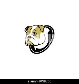 Cane il volto triste e logo del vettore Illustrazione Vettoriale