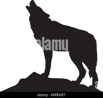Silhouette di lupo, illustrazione vettoriale Illustrazione Vettoriale