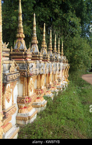 Wal del monastero buddista in Phonsavan, Laos Foto Stock
