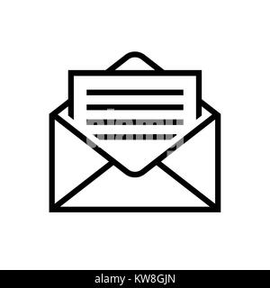 Icone di posta la lettera in una busta posta simbolo di consegna Illustrazione Vettoriale