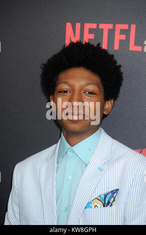 NEW YORK, NY - MARZO 10: Skylan Brooks assiste il 'Daredevil' stagione 2 premiere a AMC Loews Lincoln Square 13 teatro di Marzo 10, 2016 a New York City. Persone: Skylan Brooks Foto Stock