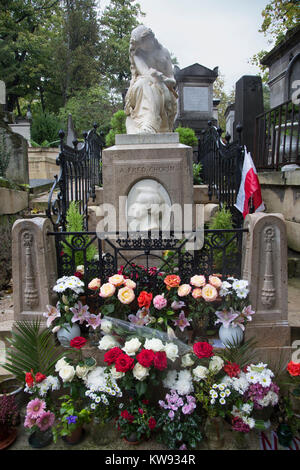 Francia, Parigi (75), Frederick Chopin's grave, cimitero Pere Lachaise. Foto Stock