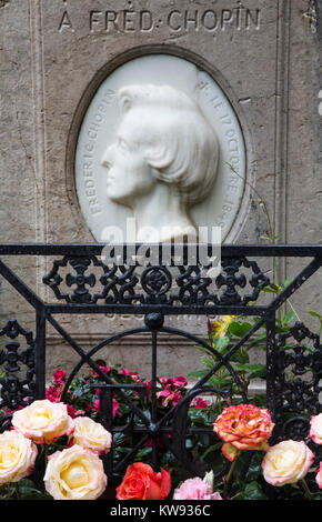 Francia, Parigi (75), Frederick Chopin's grave, cimitero Pere Lachaise. Foto Stock