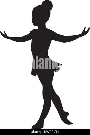 Ballerina silhouette, illustrazione vettoriale Illustrazione Vettoriale