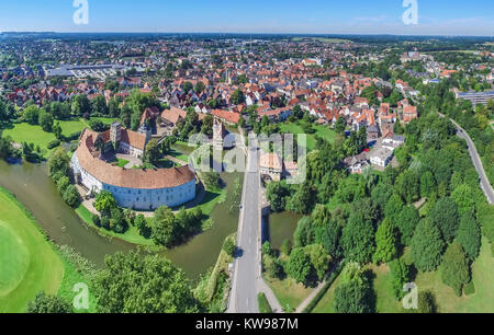 Vista aerea della città storica di Steinfurt, Germania Foto Stock