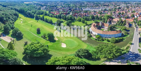 Vista aerea della città storica di Steinfurt, Germania Foto Stock