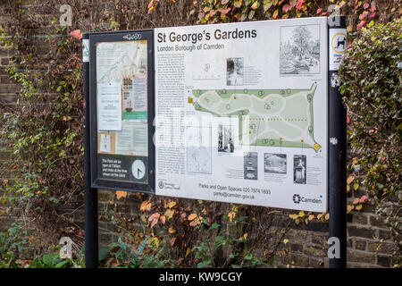 St George Gardens, Bloomsbury, Londra, Regno Unito. Xviii secolo sepoltura ora giardini pubblici con antiche tombe e monumenti restanti Foto Stock