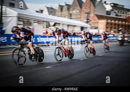 Biciclette professionale racing a UCI Campionati del Mondo a Bergen 2017, calore finale! Foto Stock