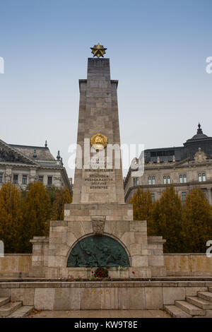 BUDAPEST, Ungheria - 14 febbraio 2016. Eroica sovietica Monumento a Budapest. Foto Stock