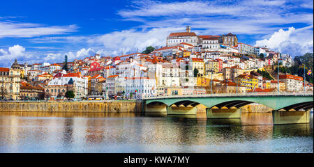 Bella città di Coimbra,vista panoramica,Portogallo. Foto Stock