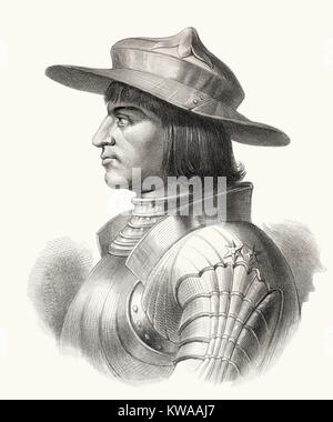 Franz von Sickingen, 1481 - 1523, leader del Renano Svevo e cavalieri Foto Stock