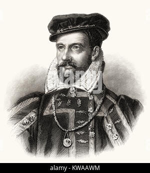 Gaspard II de Coligny, Comte de Coligny, 1519 - 1572, un Francesi Ugonotti leader Foto Stock