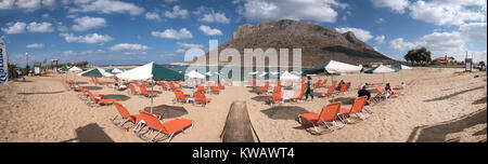 Stavros, Zorba's Beach, un set cinematografico per il film Zorba il Greco, penisola di Akrotiri, Chania, Creta, Grecia, Europa, Grecia, Chania, Creta, Grecia, Eur Foto Stock