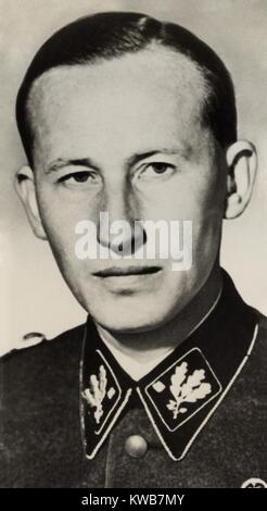 Reinhard Heydrich, Direttore della Gestapo nazista, e professione leader western Cecoslovacchia. Il suo assassinio da parte di partigiani cechi ha portato in ritorsione tedesca omicidi di civili 1300 dai vicini villaggi di Lidice e Lezaky nel giugno 1942. Guerra mondiale 2. (BSLOC 2014 8 156) Foto Stock