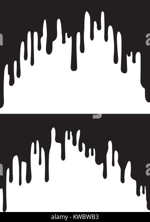 Vernice nero gocciola. Illustrazione di vettore per il design. Illustrazione Vettoriale