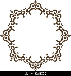 Singolare cornice di pizzo, elemento decorativo con posto vuoto per il tuo testo. Illustrazione Vettoriale. Illustrazione Vettoriale
