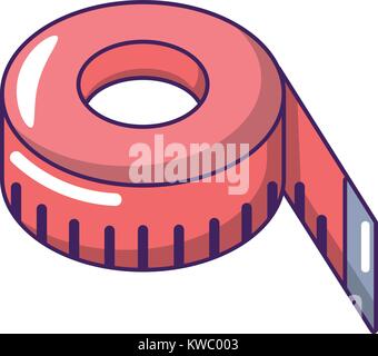 Nastro di misurazione icona, stile cartoon. Illustrazione Vettoriale