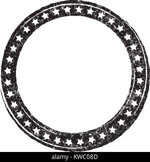Nero Vector grunge modello con stelle per il timbro di gomma Illustrazione Vettoriale