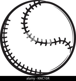 Il baseball in bianco e nero icona vettore per il tuo design Illustrazione Vettoriale