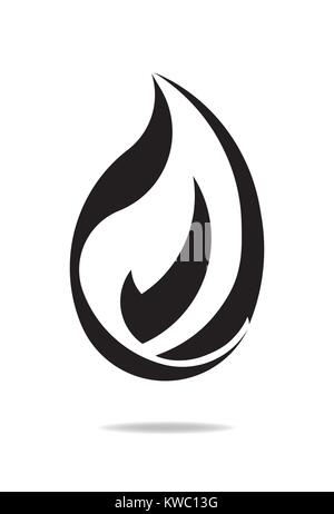 In bianco e nero il vettore progettazione antincendio in stile contorno per logo, emblema o tatuaggio. Illustrazione Vettoriale