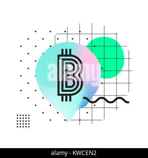 Tipografia banner orizzontale per Blockchain Illustrazione Vettoriale