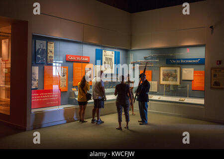 Visualizzazione generale vista dentro il Museo Nazionale della Guerra Civile, Lincoln Circle, Harrisburg, PA, Stati Uniti. Foto Stock