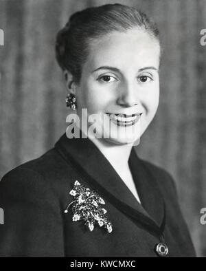 Eva Duarte de Peron, moglie del presidente argentino Juan Domingo Peron. Giugno 1948. - (BSLOC 2014 14 22) Foto Stock