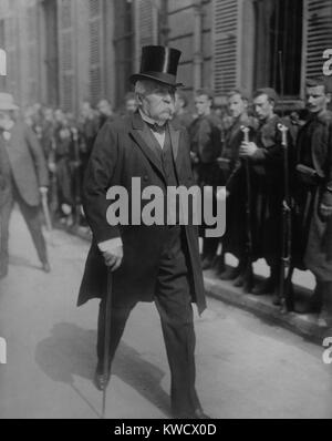 Georges Clemenceau, nov. 1917, quando divenne primo ministro di Francia e ministro della guerra. La Francia è stata duratura di contrattempi di guerra: i francesi di ammutinamento di da aprile a luglio 1917, la sconfitta italiana nella Battaglia di Caporetto e la rivoluzione bolscevica in Russia (BSLOC 2017 1 74) Foto Stock