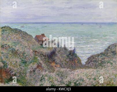 Cabina dell'orologio doganale, di Claude Monet, 1882, impressionista francese pittura, olio su tela. Questo dipinto è uno dei 14 viste Monet effettuate a Pourville nel 1882 (BSLOC 2017 3 35) Foto Stock