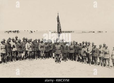 Ottomano vittorioso ufficiali della prima battaglia di Gaza, marzo 1917. Respinsero il British egiziano forza expeditionary il 26 marzo (BSLOC 2017 1 159) Foto Stock