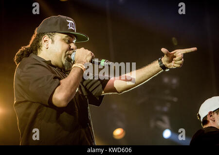 La American hip hop gruppo dilatata di popoli esegue un concerto dal vivo all'Arena stadio a Roskilde Festival 2014. Qui il rapper Rakaa Iriscience è raffigurato dal vivo sul palco. Danimarca, 04.07.2014. Foto Stock