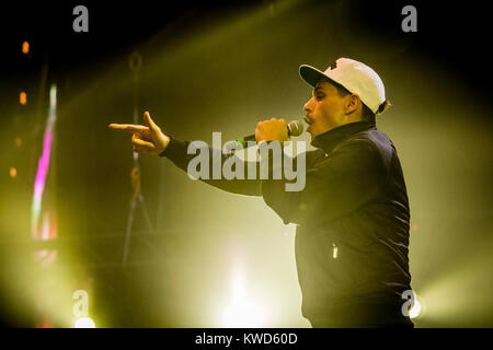 La American hip hop gruppo dilatata di popoli esegue un concerto dal vivo all'Arena stadio a Roskilde Festival 2014. Qui il rapper prove è raffigurato dal vivo sul palco. Danimarca, 04.07.2014. Foto Stock