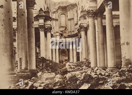 Guerra mondiale 1. Battaglia di Arras (9-12 Aprile 1917). Le rovine della Cattedrale di Arras, dopo le battaglie di aprile-maggio 1917. (BSLOC 2013 1 142) Foto Stock