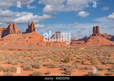 La Valle degli Dèi in Utah si trova all'interno della porta orecchie monumento nazionale. Foto Stock