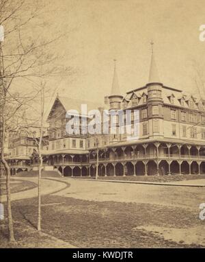 Cresson casa di montagna, un resort estivo in Pensilvania occidentale, 1875. Di proprietà della Pennsylvania Railroad, si adatta a ospiti benestanti sfuggire il calore estivo di Pittsburgh, 100 miglia di distanza (BSLOC 2017 17 68) Foto Stock