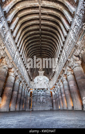 Grotte di Ajanta vicino a Aurangabad, nello stato del Maharashtra in India Foto Stock