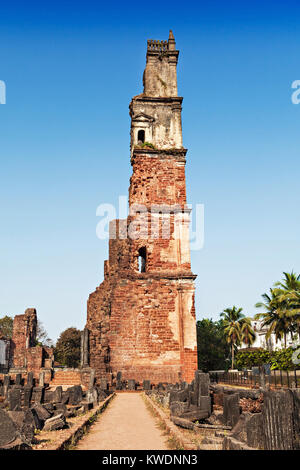 Agostino rovine nel vecchio Goa, stato di Goa, India Foto Stock