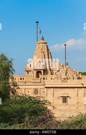 Tempio indù nel villaggio abbandonato di Kuldhara in Rajasthan,deserto di Thar, India, Asia Foto Stock