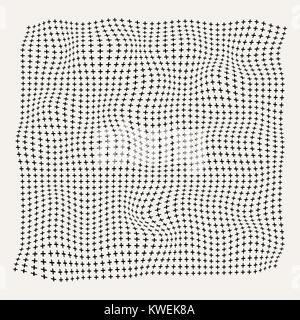 Onde di mezzitoni più modello di simbolo sul vecchio sfondo bianco, superficie ruvida, illustrazione vettoriale Illustrazione Vettoriale