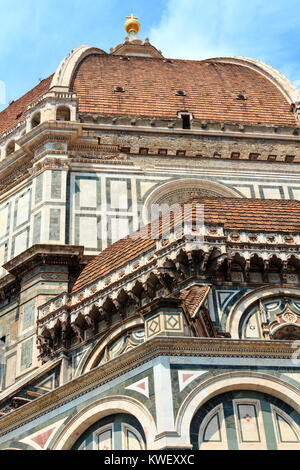 Cattedrale di Santa Maria del Fiore (Duomo di Firenze). Firenze la città capitale della regione Toscana, Italia. La basilica è uno dei più grandi d'Italia chur Foto Stock