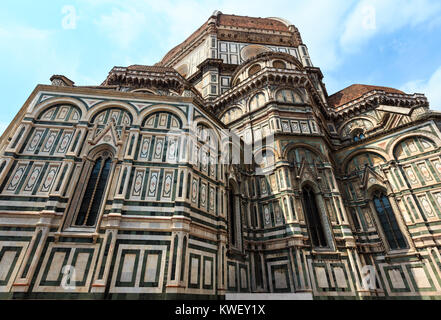 Cattedrale di Santa Maria del Fiore (Duomo di Firenze). Firenze la città capitale della regione Toscana, Italia. La basilica è uno dei più grandi d'Italia chur Foto Stock