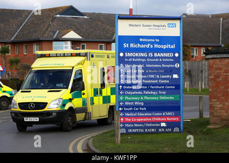 Viste generali di St Richards Hospital, Chichester, West Sussex, Regno Unito. Foto Stock