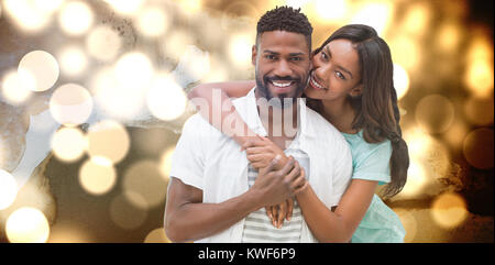 Immagine composita del Ritratto di giovane Coppia sorridente Foto Stock