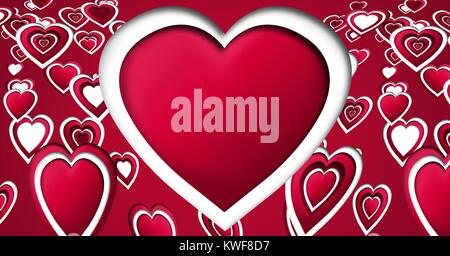 Cuori di San Valentino stratificati Foto Stock