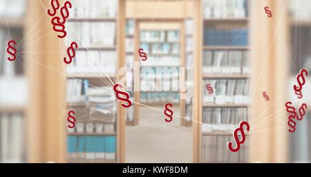 Icone di simboli di sezione 3D e librerie nella libreria Foto Stock