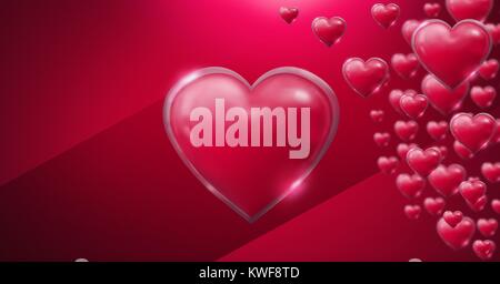 Lucenti cuori di San Valentino Foto Stock